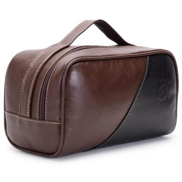 Imagem de Necessaire De Couro Legitimo Organizador Mala Viagem Premium Unissex -
