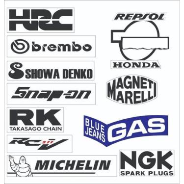 Imagem de Cartela Adesivos Patrocinadores Honda Repsol Hrc Carenagem - Resitank,