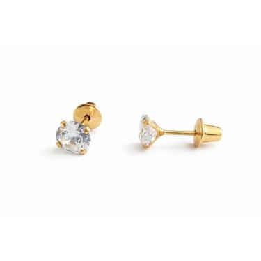 Imagem de Brinco Ouro 18k com Zircônia 3mm - 0.27 - Ishizaki Alianças E Joias