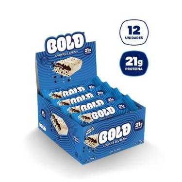 Imagem de Barra de Proteína BOLD Snacks Cookies & Cream (20g de Proteína) - Caix