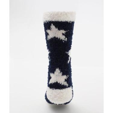 Imagem de Meia Feminina Cano Médio Chenille Estrela Marisa Azul-59210, 34/39, Az