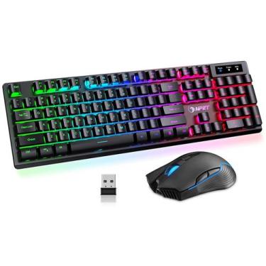 Imagem de Combinação de teclado e mouse para jogos sem fio NPET S21 RGB