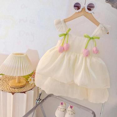 Imagem de Vestido De Princesa Em Camadas Com Tule E Alças Para Bebê Menina - Rou