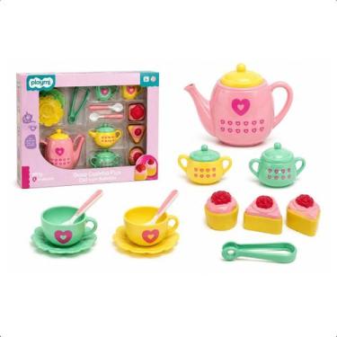 Imagem de Brinquedo Infantil Doce Cozinha Chá com Bolinho 13 Peças - Playmi