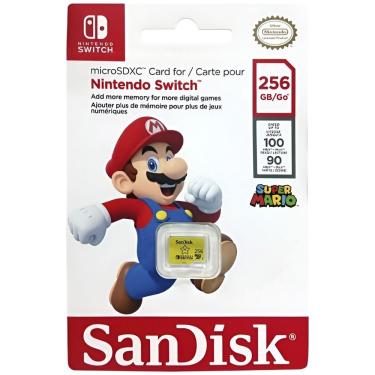 Imagem de Cartão de Memória Micro SD Sandisk Nintendo Switch Super Mario 256GB com Desempenho Confiável e Durabilidade
