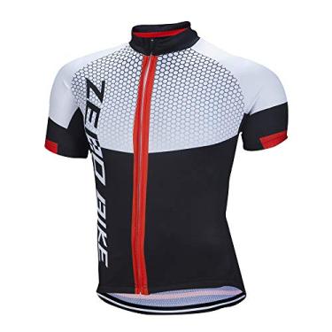 Imagem de Camisetas masculinas de ciclismo, camisetas de manga curta para ciclismo, roupas de bicicleta, jaqueta de bicicleta com zíper completo e bolsos