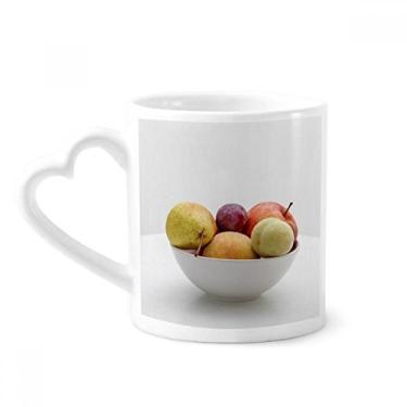 Imagem de Frutas temperadas frescas foto caneca café cerâmica copo de coração de vidro