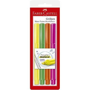 Imagem de Caneta Marca Texto, Faber-Castell, Grifpen, MT/ESZF, 4 Cores