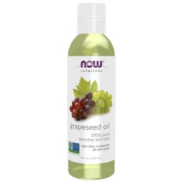 Imagem de NOW Soluções, óleo de semente de uva, cuidados com a pele para peles sensíveis, hidratante sedoso leve para todos os tipos de pele, 118 g