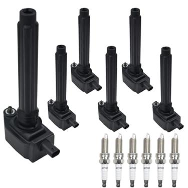Imagem de MECERO Pacote de bobinas de ignição irídio UF648 compatível com Chrysler 200 300 Dodge Challenger Avenger Jeep Grand Cherokee Wrangler Volkswagen Routan 3,2L 3,6L conjuntos de 6