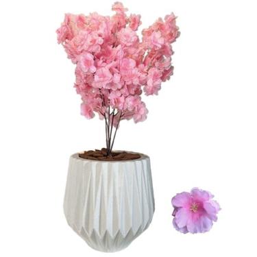 Imagem de Flor Cerejeira Pessegueiro Artificial Buque Com Vaso Planta - Flor Imp