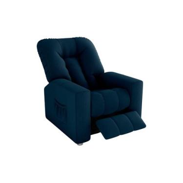 Imagem de Poltrona Do Papai Paris Reclinável e Confortável - R.S. STORE, Azul-Ma