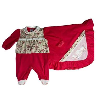 Imagem de Kit Macacão e Manta Saída Maternidade em Malha Menino Menina P - XUKIN