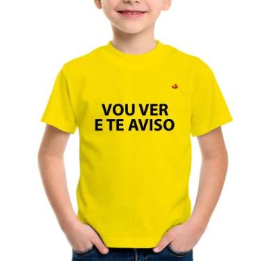Imagem de Camiseta Infantil Vou ver e te falo - Foca na Moda, Amarelo, 6