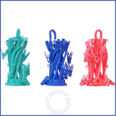 Imagem de Varal Compacto Plástico 16 Prendedores  Roupas Íntimas Delicadas Ganch