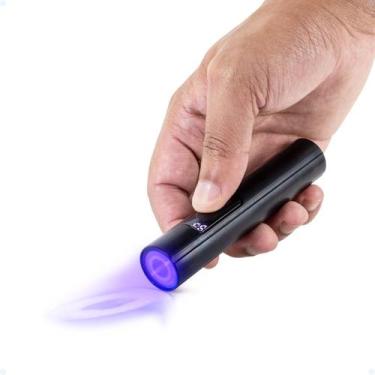 Imagem de Lanterna Forte Led Luz Negra Recarregável Ultravioleta UV - Hxt, Preto