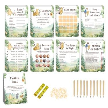 Imagem de Jogo de chá de bebê Ursinho Pooh, jogo de cartas de chá de bebê Ursinho Pooh, decoração de festa de chá de bebê Ursinho Pooh, decorações de chá de bebê Ursinho Pooh, lembrancinhas de chá de bebê