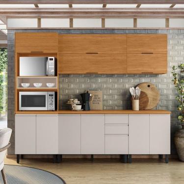 Imagem de Cozinha Itatiaia Ideale 5 Peças Com 12 Portas 2 Gavetas Cinamomo-off White