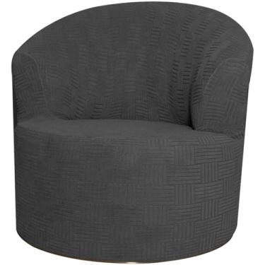 Imagem de STARINGIRL Capa para cadeira Club Barrel capa redonda para poltrona de sofá com detalhes modernos para proteção de móveis de quarto
