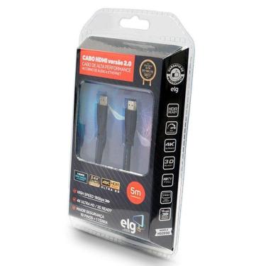 Imagem de Cabo Hdmi 2.0v 4k 3d High Speed Ethernet 5 Metros Hs2050 Elg