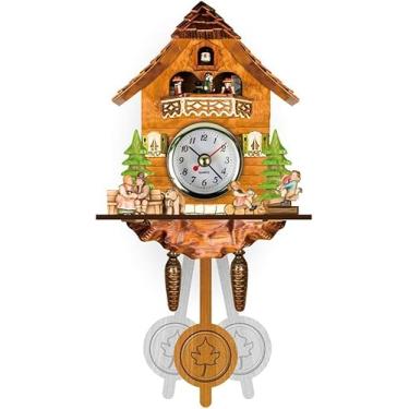 Imagem de Relógio Cuco Floresta Negra, Relógio De Parede Estilo Chalé Com Pêndulo, Mini Carrilhão De Cuco De Madeira Artesanal, Decoração De Casa, #6