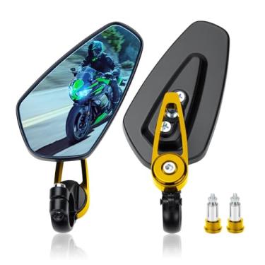 Imagem de LKV Espelhos de extremidade de barra de motocicleta - espelhos CNC retrovisores de 7/20.3 cm 22 mm compatíveis com Honda Grom MSX125 CB500F Kawasaki Z900 Z1000 Suzuki GSXR Yamaha MT-03 MT-07 e mais