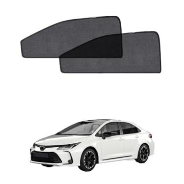 Imagem de Toldo de janela de carro para Toyota Corolla 2019-2024, pacote com 2 proteção UV e brilho, tela de privacidade respirável, bloqueador de insetos e insetos, tela magnética lateral traseira para