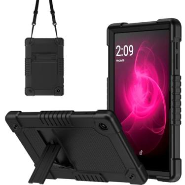 Imagem de Kebiory Para tablet T-Mobile REVVL Tab 2 de 10,1 polegadas compatível com crianças silicone macio + suporte rígido alça de ombro ajustável compatível com T-Mobile REVVL Tab 2 5G 2025 modelo (preto)