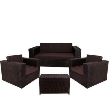 Imagem de Conjunto Poltronas E Mesa Classe A Marrom Tabaco - PANERO