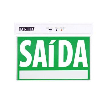 Imagem de Placa De Saída Emergência Led Taschibra Face única Bivolt Verde