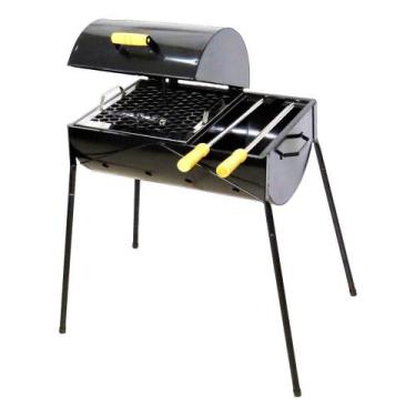 Imagem de Churrasqueira Master Grill Mista Grelha 2 Espetos 90X46X30Cm - OURO MI