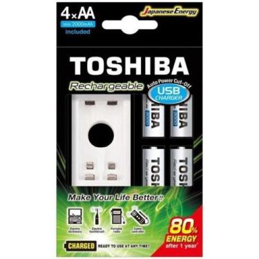 Imagem de Carregador De Pilha Usb Tnhc-6gme4 Cb (c/4 Pilhas Aa... - TOSHIBA