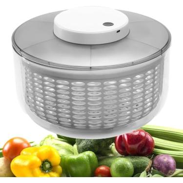 Imagem de Secador Automático De Alface 4.5l / 6l, Girador De Salada Elétrico, Lavadora De Alface Rotativa De Salada, Recarregável Por Usb, Para Salada Verde, Alface, Frutas E Legumes, 6L