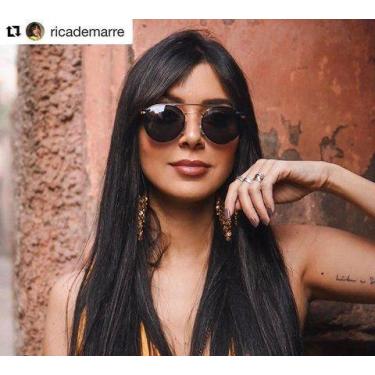 Imagem de Armação Óculos Grau Clipon Sol Feminino Redondo 2 Em 1 Lulu Rose Gold 