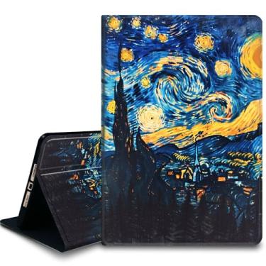 Imagem de Bxgolkgd Capa para tablet para iPad Pro de 13 polegadas, iPad 7ª geração 2024, capa com suporte à prova de choque com dissipação de calor, função despertar/hibernar automática, arte noturna estrelada