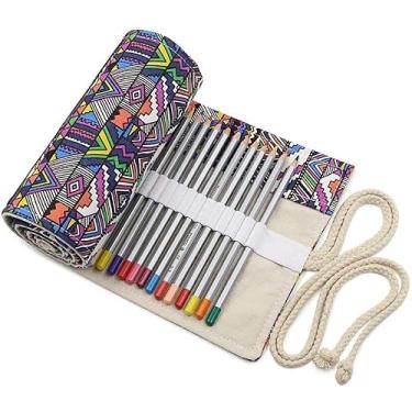 Imagem de Estojo Enrolável em Tecido – 72 Compartimentos para Lápis e Outros Sinoart