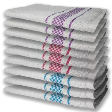 Imagem de 9 Panos De Prato Atoalhado Felpudo Premium Az+Rs+Rx