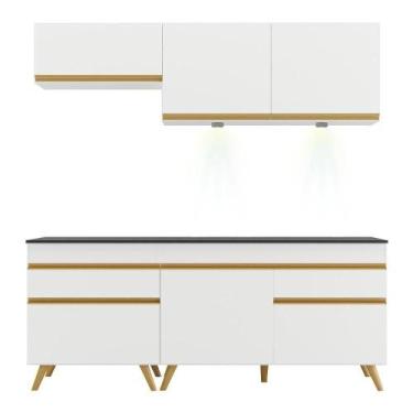 Imagem de Cozinha Compacta 4 Peças Com Leds Veneza Up Multimóveis - MULTIMOVEIS