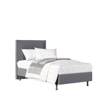Imagem de Cama Solteiro One com Cabeceira Moderna Em Mdf Pé Eucalipto cinza