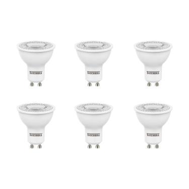 Imagem de Kit 6 Lâmpadas Led Dicroica Mr16 Tdl 7w Taschibra Bivolt 2700k Luz Quente