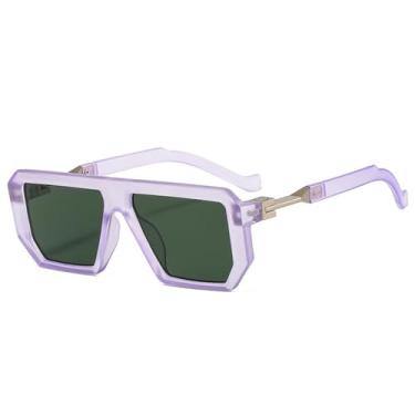Imagem de Óculos de Sol Degradê Feminino Jelly Color UV400 Masculino para Esportes ao Ar Livre, Corrida e Ciclismo, Roxo e Verde Escuro