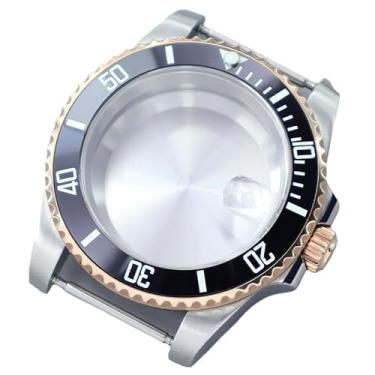 Imagem de FEIYASHI Caixa de relógio de mergulho masculina de aço em dois tons de 40 mm, bisel de cerâmica preta para movimento NH35/NH36 Miyota8215 8205 2824, Tampa inferior sólida 1, For NH35 34 36 38 Movement
