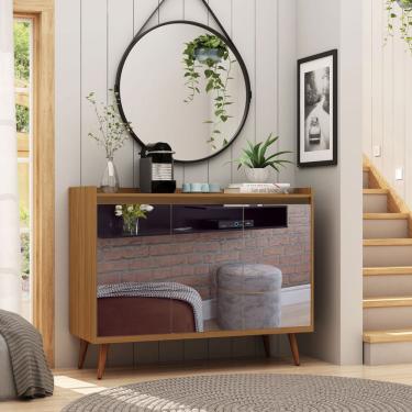 Imagem de Buffet Aparador Retrô Com Espelho Clássico 3 Portas Freijó - Moveisaqui