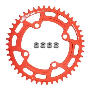 Imagem de FOMTOR Corrente 104 BCD 46T 7-12 Velocidades Compatível CNC 7075 Alumínio Estreito Dente Largo Rodada para MTB/Road Bike Ebike Roda Vermelha