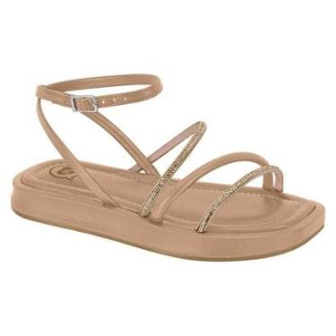 Imagem de Sandalia Papete Molekinha Feminina Menina Kids Fofa Tiras Cristal Confortável-Feminino