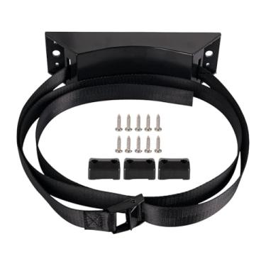 Imagem de harayaa Suporte de fixação para cilindro de gás, versátil, com cinta, para uso em trailers, barcos e veículos recreativos.