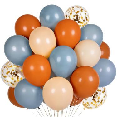 Imagem de Balões laranja cinza, 60 peças, confete dourado nude, 30 cm, balões de festa de látex e hélio para aniversário, chá de bebê, casamento, decoração de festa de Ação de Graças