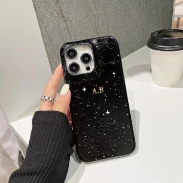 Imagem de HTVJFX Capa de celular luxuosa com nome para iPhone 12 Pro Max (para iPhone 12 Pro Max/hei)