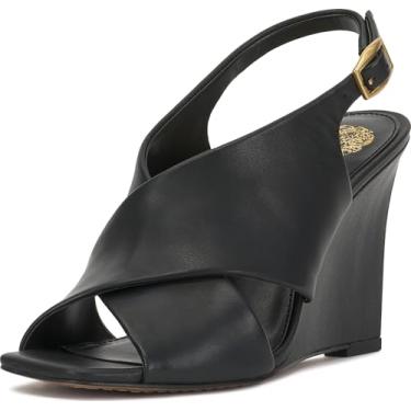Imagem de Vince Camuto Ameira Sandália de cunha cruzada, preta, 10