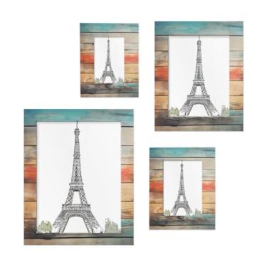 Imagem de cfpolar Moldura retrô de madeira para praia de verão 20 x 25 cm, serve para 12 x 18 cm com tapete ou 20 x 25 cm sem tapete, para exibição de fotos para parede ou mesa, mesa, galeria, sala de estar